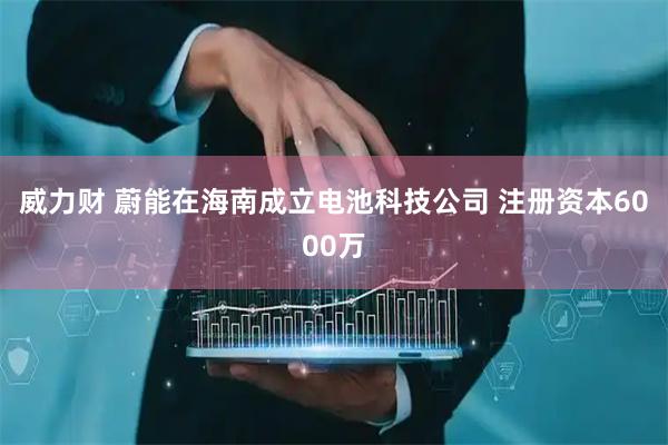 威力财 蔚能在海南成立电池科技公司 注册资本6000万