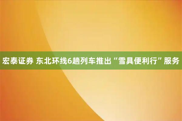 宏泰证券 东北环线6趟列车推出“雪具便利行”服务
